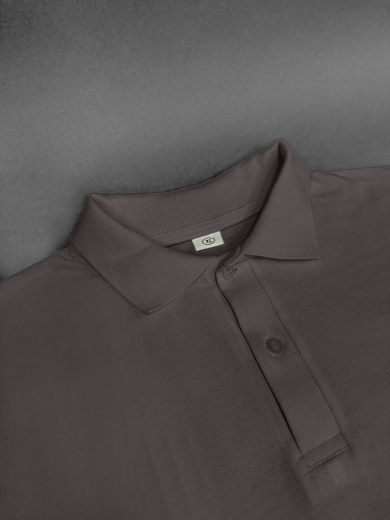 Рубашка-поло мужская (хлопок) тёмно-серая