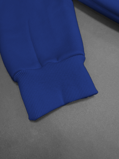 Толстовка с капюшоном (на молнии) 3х-нитка синяя василёк