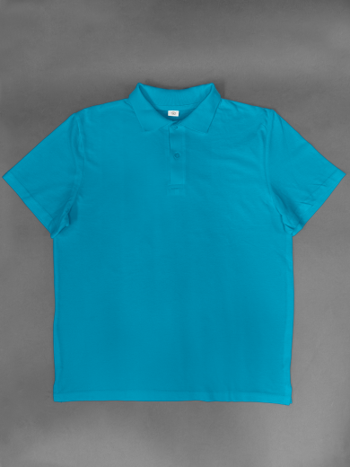 Рубашка-поло мужская (хлопок) бирюзовая