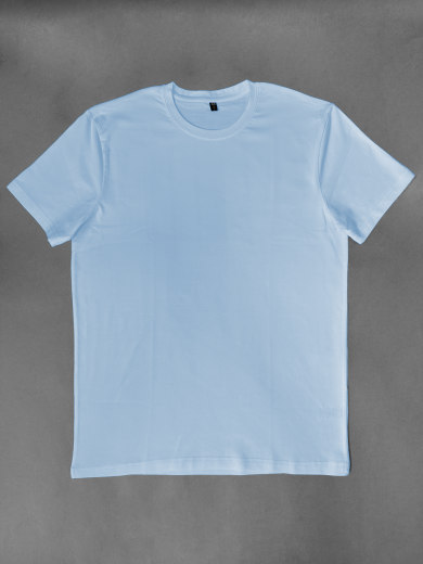 Футболка мужская (хлопок+лайкра) светло-голубая