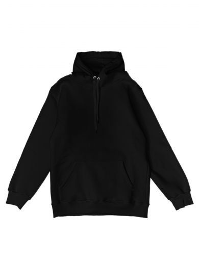 Толстовка с капюшоном "Кенгуру" 3х-нитка черная