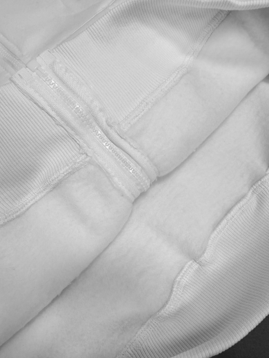 Толстовка с капюшоном (на молнии) 2х-нитка белая