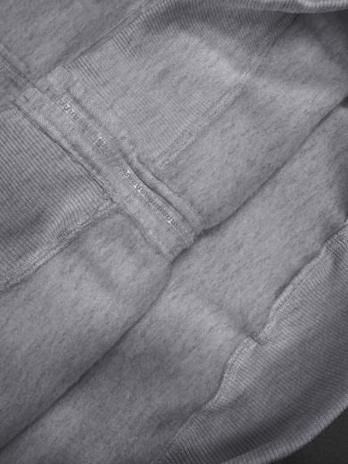 Толстовка с капюшоном (на молнии) 2х-нитка серая меланж